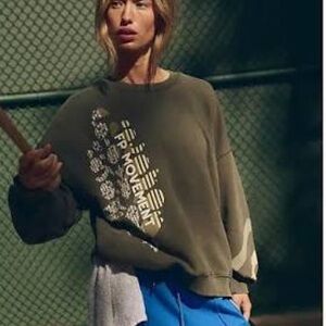 NWT Fp movement all star logo sweatshirt olive green size M